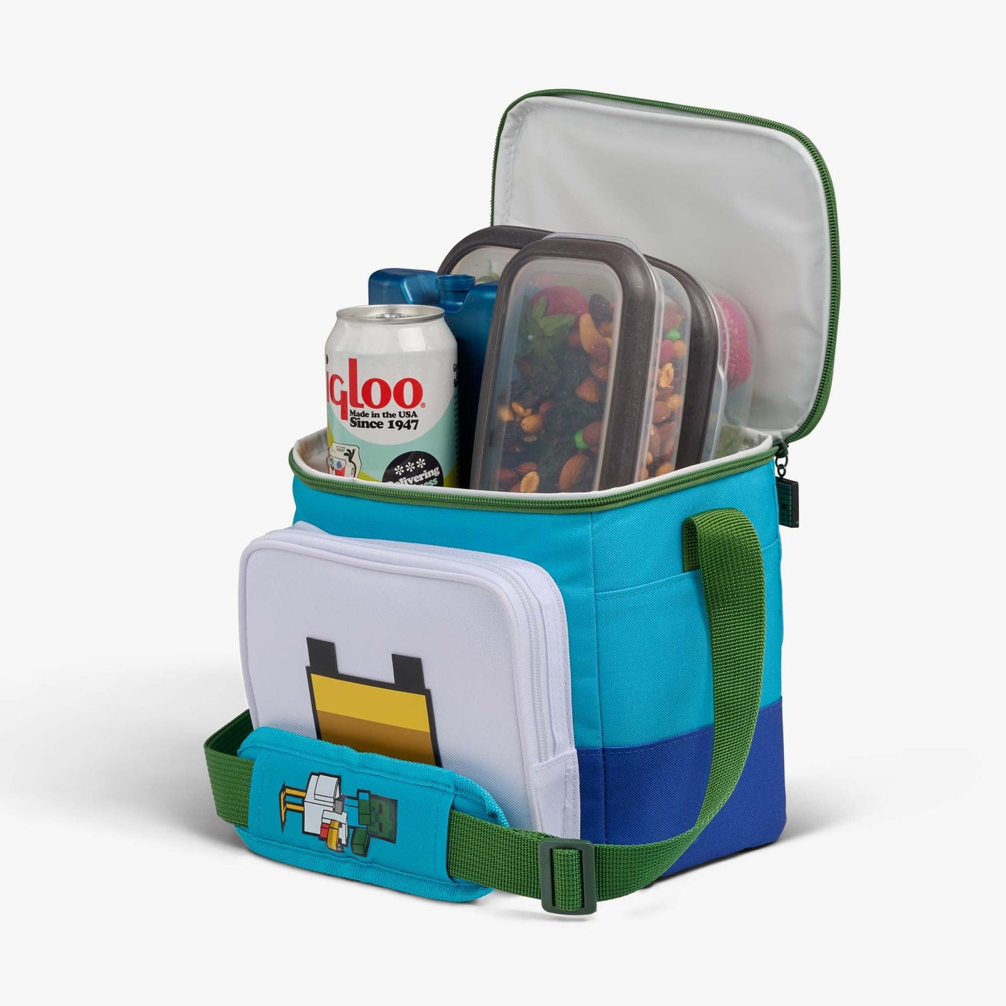 Minecraft Chicken Jockey Square Lunch Cooler Bag